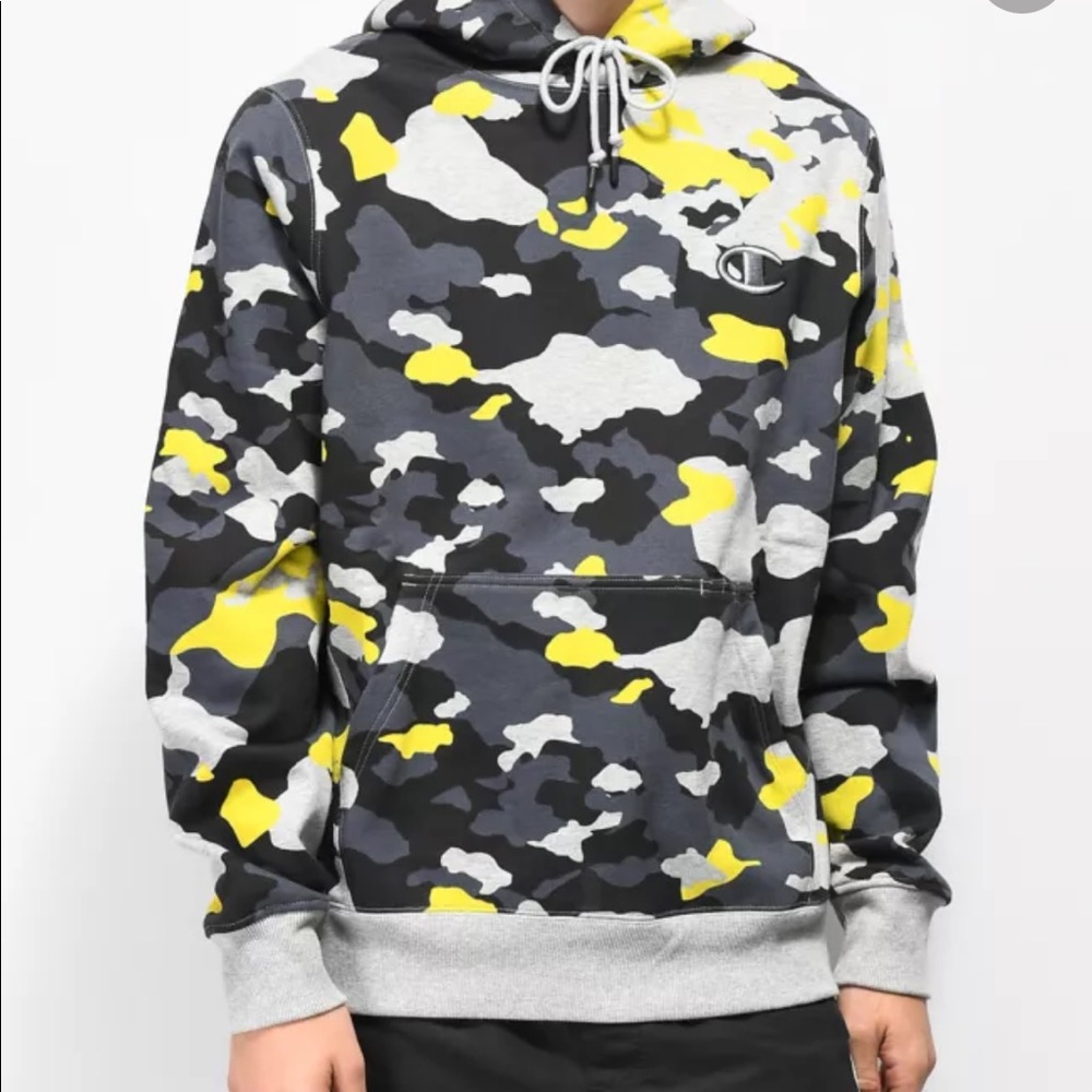 Champion Black and Gray Camouflage Hoodie